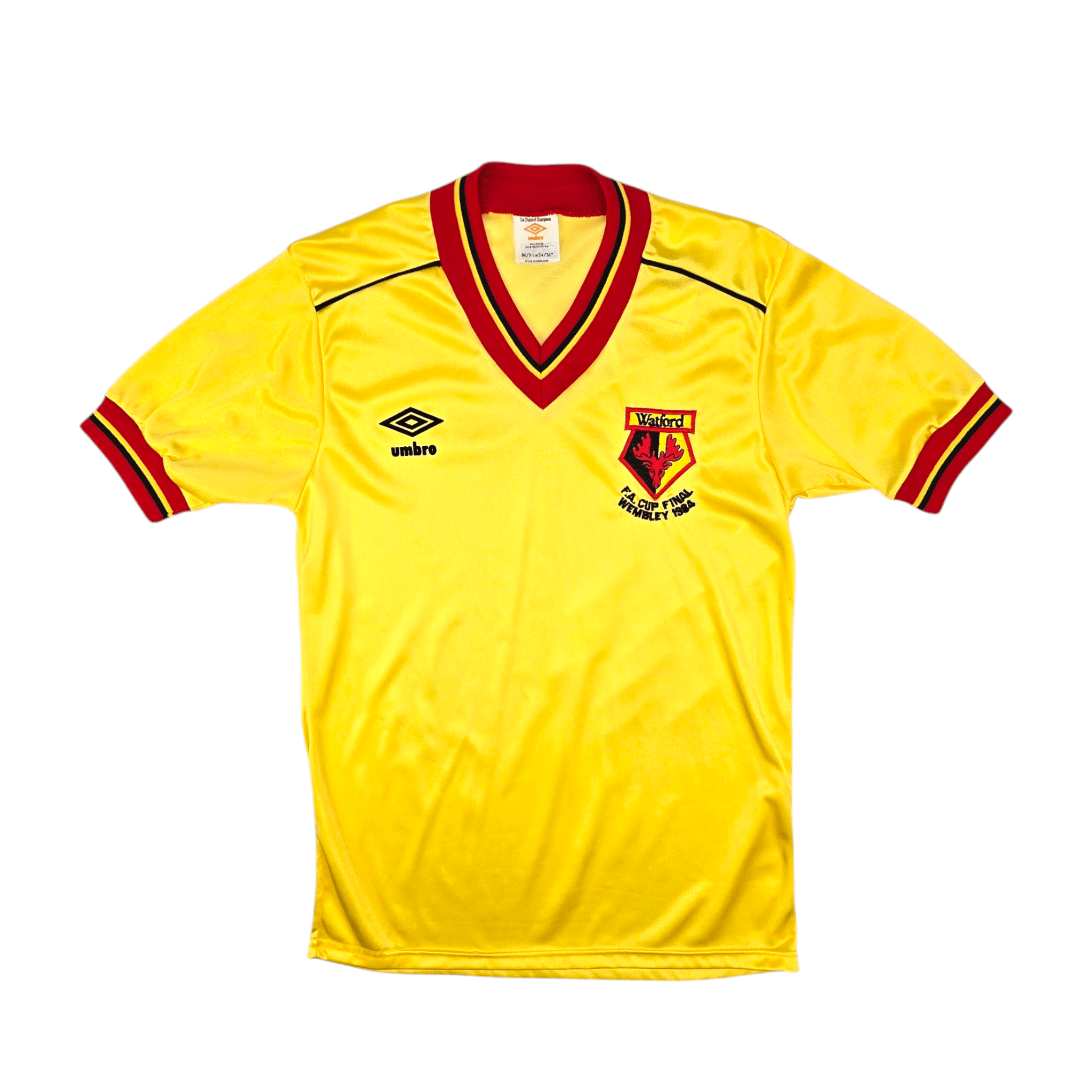 1982/85 Watford Home Football Shirt (S) Umbro – Football Finery