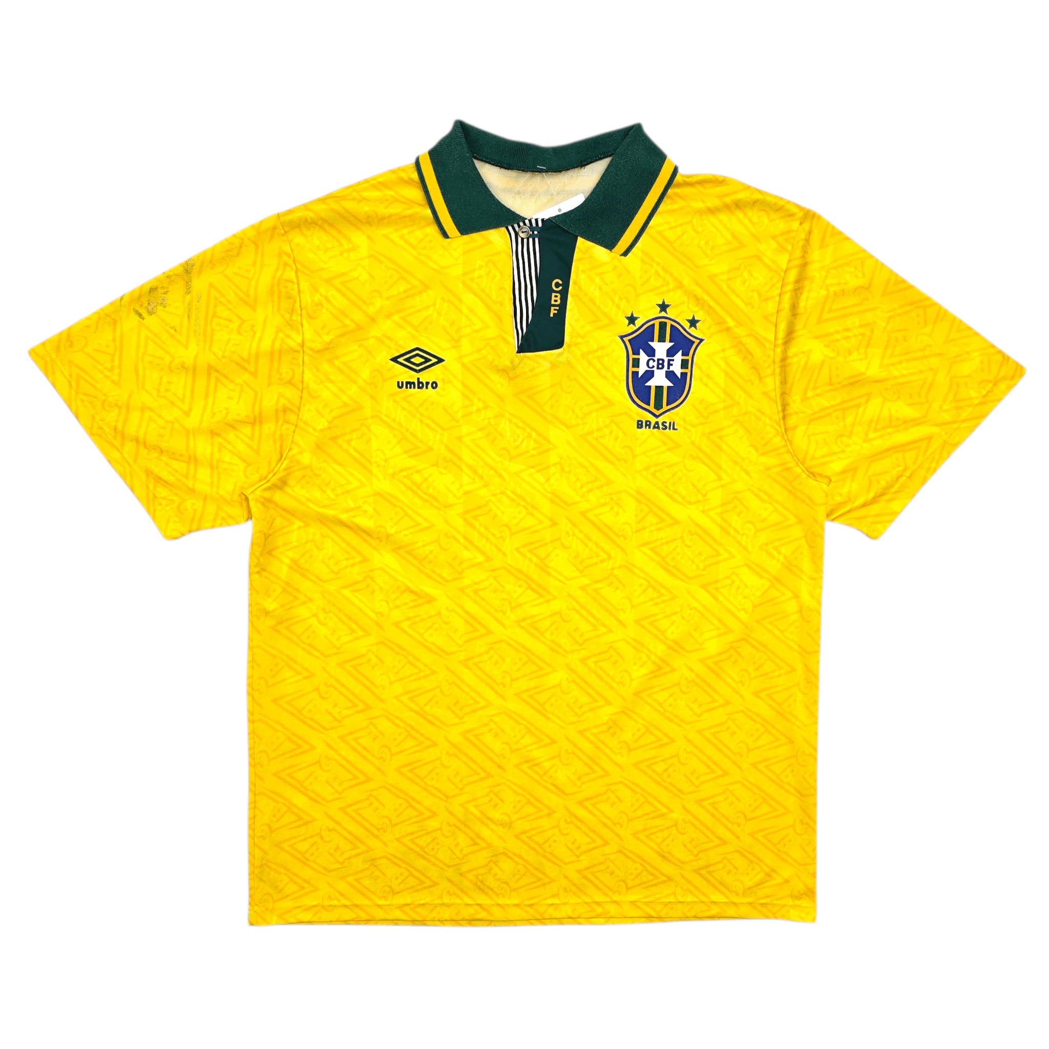 1991/93 Brazil Home Football Shirt (L) Umbro – Football Finery