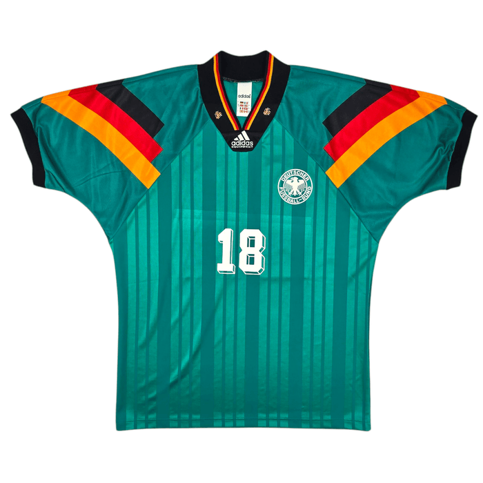 1992/94 Germany Away Football Shirt (L) Adidas 18 Klinsmann - Football Finery - FF301190