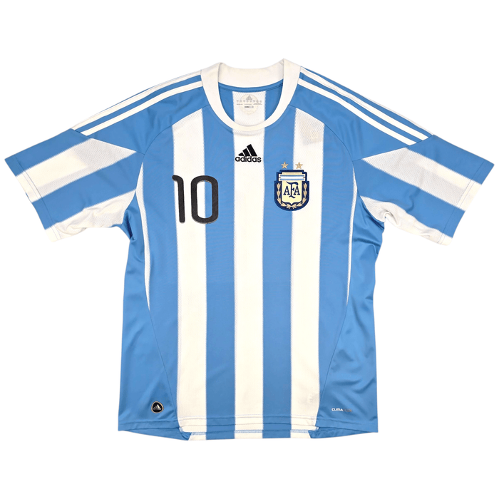 2010/11 Argentina Home Football Shirt (L) Adidas 10 Messi - Football Finery - FF302387
