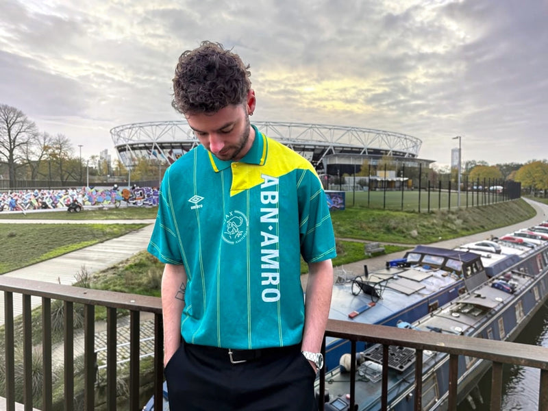 SAm wearing this awesome 1991/93Ajax away shirt