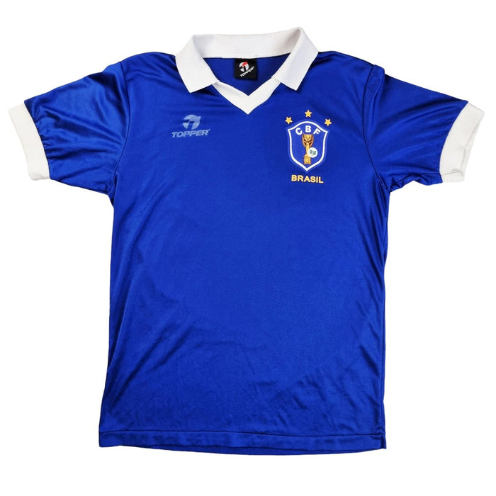 1985/88 Brazil Away Football Shirt (M) Topper #18 Socrates - Football Finery - FF202527
