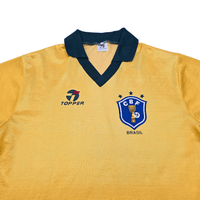 1985/88 Brazil Home Football Shirt (XL) Topper - Football Finery - FF301873
