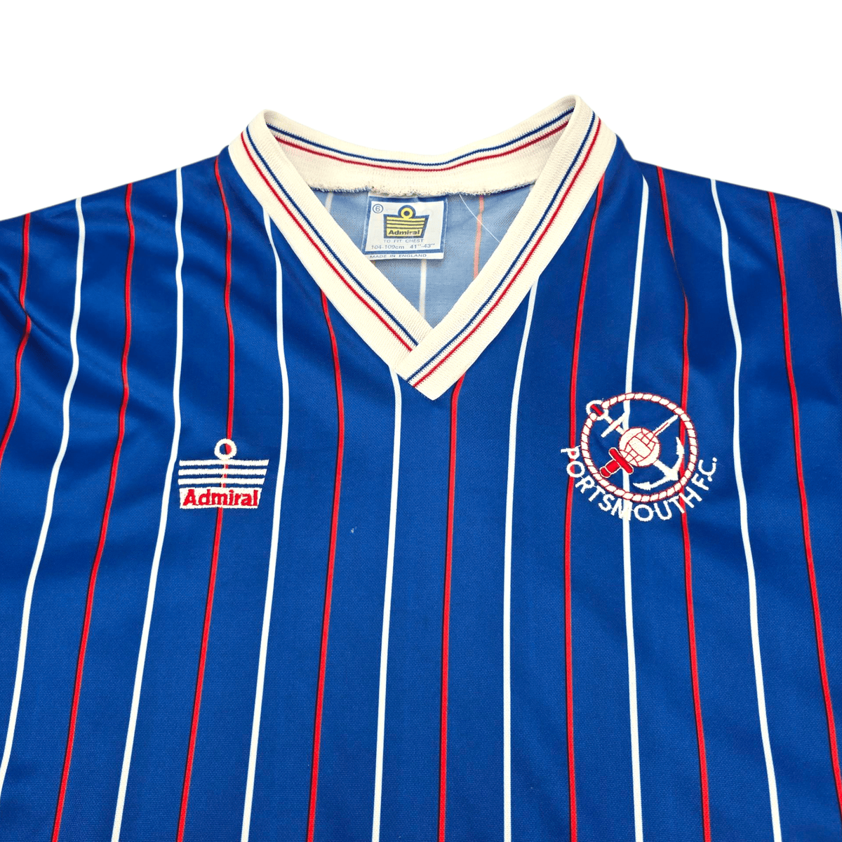 1987/89 Portsmouth Home Football Shirt (M) Admiral - Football Finery - FF301319