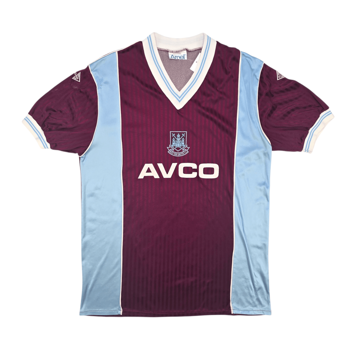 1987/89 West Ham United Home Football Shirt (L) Scoreline - Football Finery - FF303001