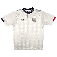 1987/90 England Home Football Shirt (L) Umbro (Re - Issue) - Football Finery - FF300642