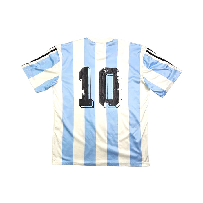 1988/89 Argentina Home Football Shirt (L) Adidas # 10 (Maradona) - Football Finery - FF202691