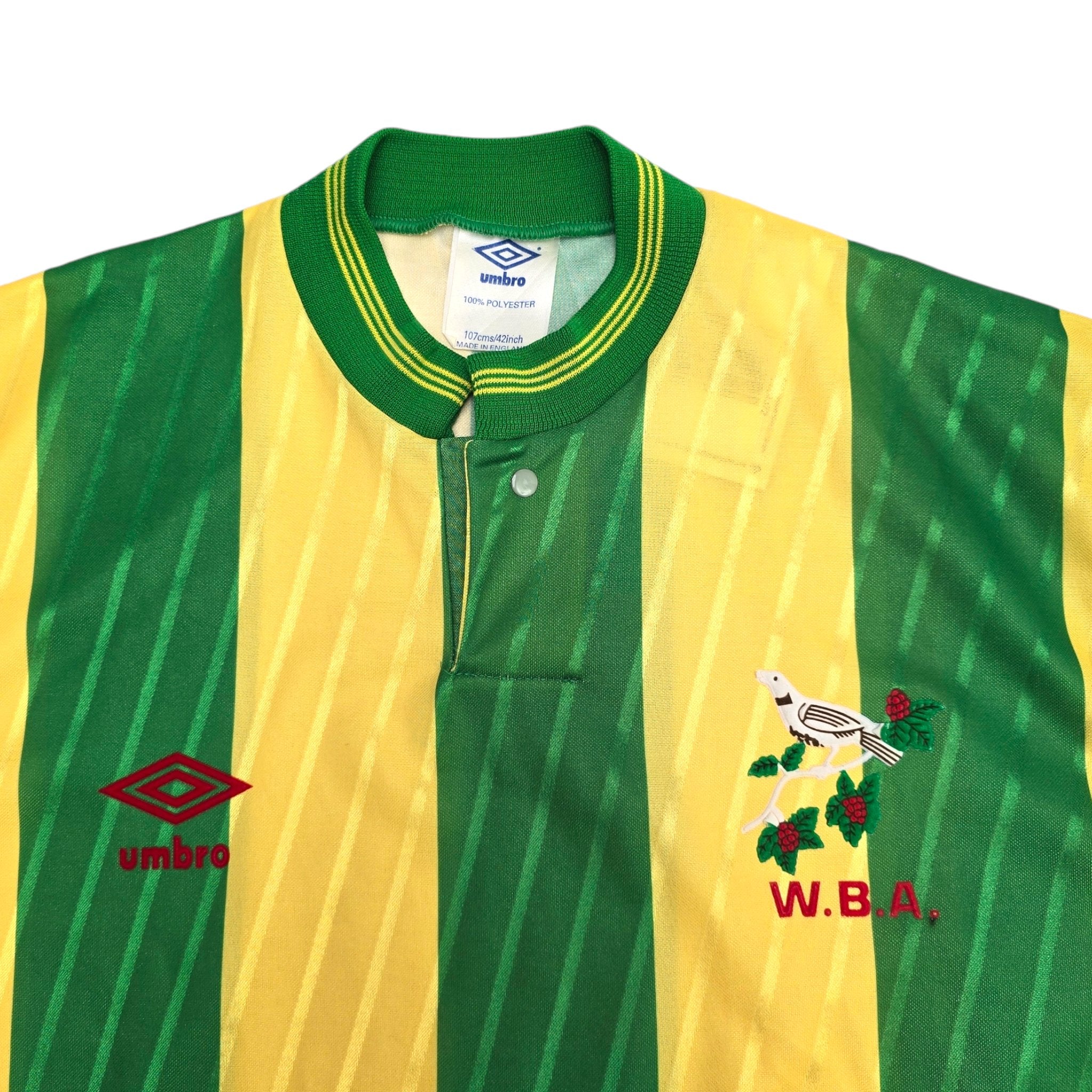 UMBRO WEST BROMWICH ALBION イングランドサッカーチーム 1988 89 West Bromwich Albion Away Football Shirt L Umbro
