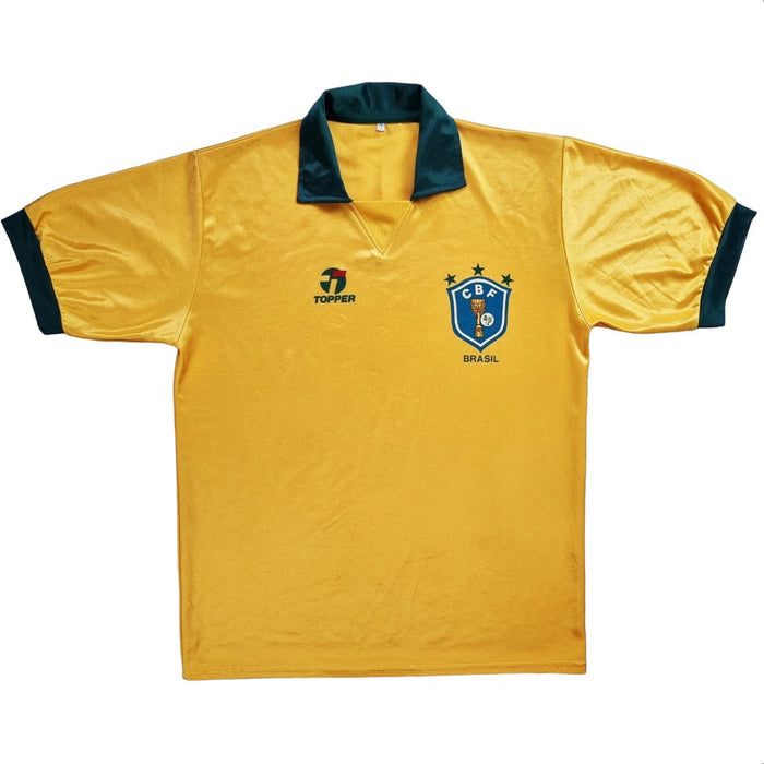 1988/91 Brazil Home Football Shirt (L) Topper - Football Finery - FF202695