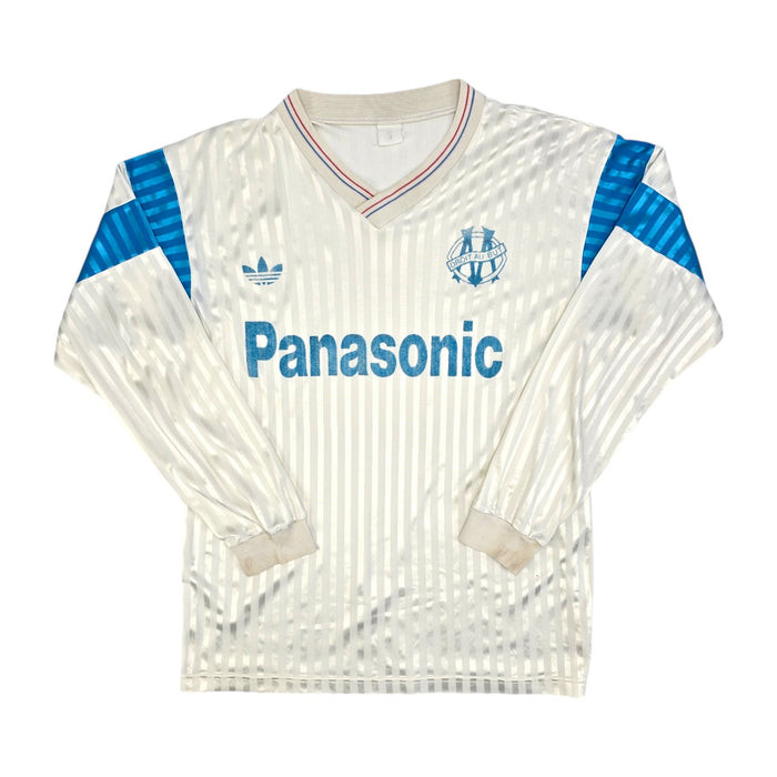 1989/90 Olympique Marseille Home Football Shirt (L) Adidas - Football Finery - FF204369