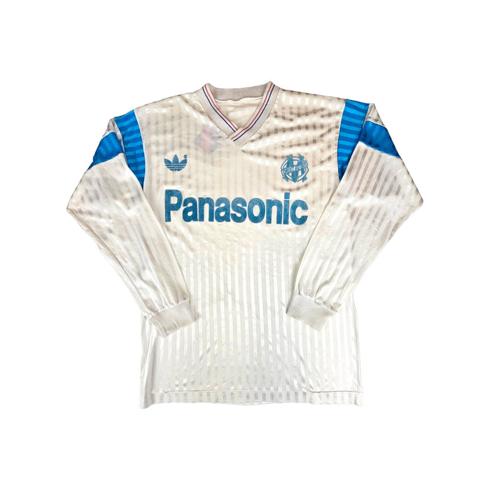 1989/90 Olympique Marseille Home Football Shirt (S) Adidas - Football Finery - FF203363