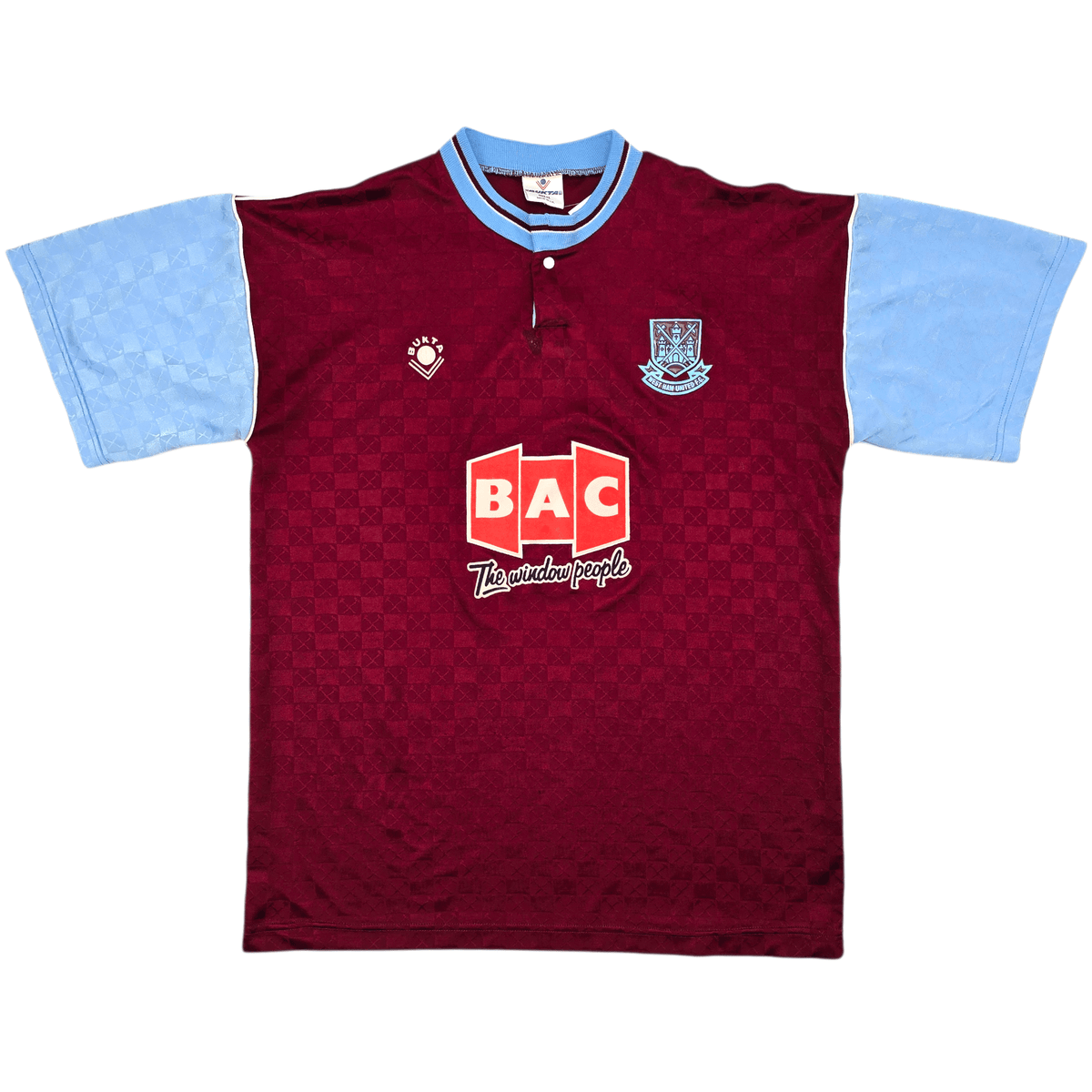 1989/91 West Ham United Home Football Shirt (L) Bukta - Football Finery - FF303003