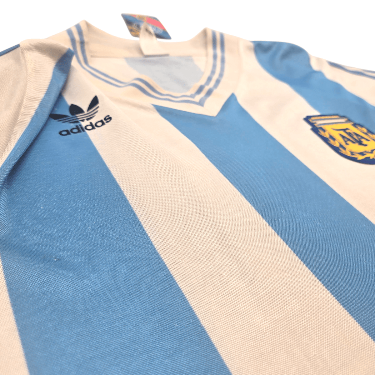 1990/91 Argentina Home Football Shirt (M) Adidas 10 (Upgraded Template) - Football Finery - FF303918