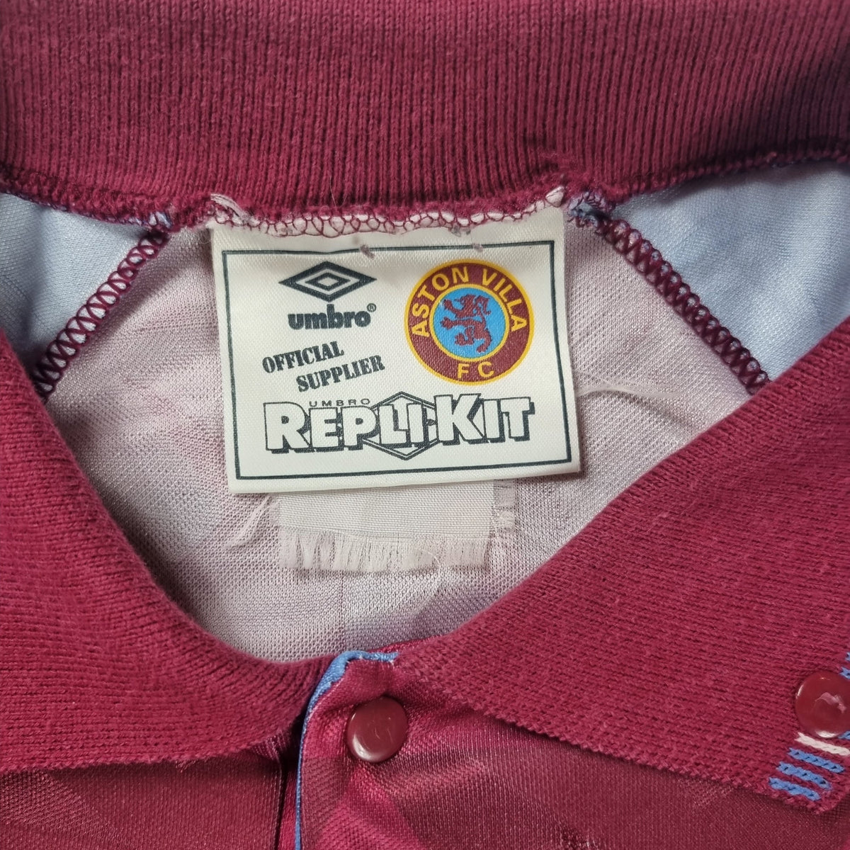 1990/91 Aston Villa Home Football Shirt (L) Umbro - Football Finery - FF202530