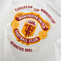 1990/91 Manchester United European Cup Winners Football Shirt (L) Adidas (Signed: Denis Irwin) - Football Finery - FF300413