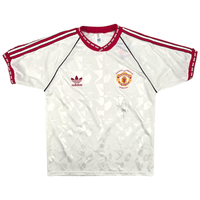 1990/91 Manchester United European Cup Winners Football Shirt (L) Adidas (Signed: Denis Irwin) - Football Finery - FF300413
