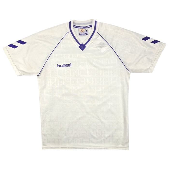 1990/91 Real Madrid Home Football Shirt (XL) Hummel - Football Finery - FF204617