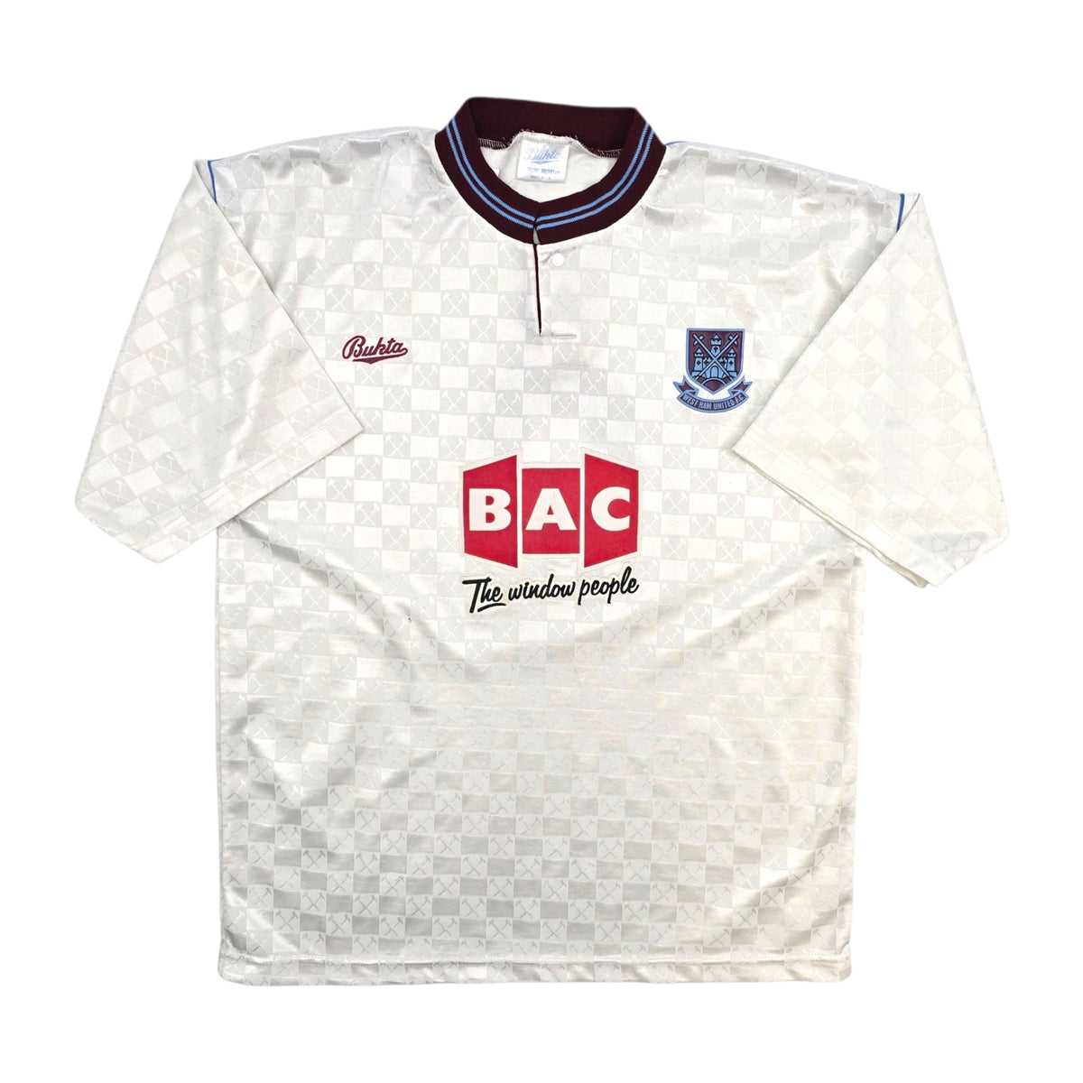 1990/91 West Ham United Away Football Shirt (M) Bukta - Football Finery - FF305606