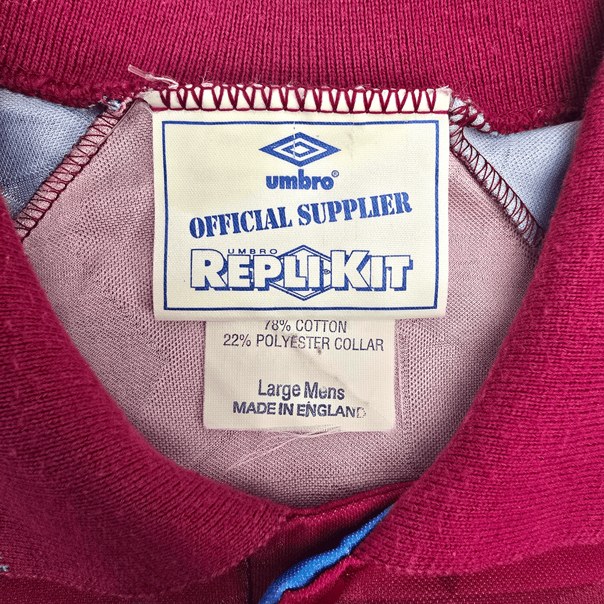 1990/92 Aston Villa Home Football Shirt (L) Umbro - Football Finery - FF302122