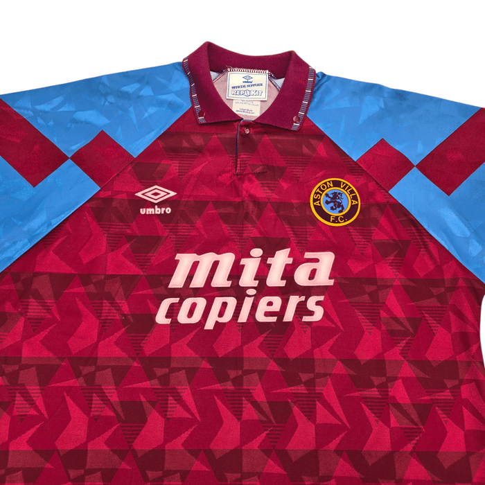1990/92 Aston Villa Home Football Shirt (L) Umbro - Football Finery - FF302122