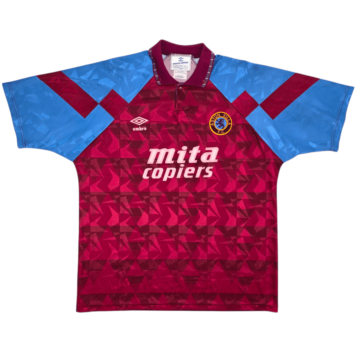 1990/92 Aston Villa Home Football Shirt (L) Umbro - Football Finery - FF302122