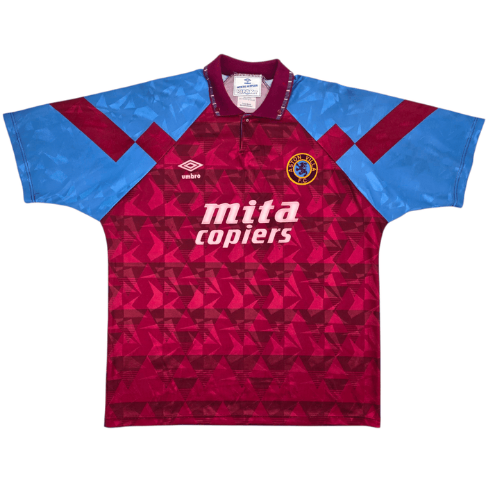 1990/92 Aston Villa Home Football Shirt (L) Umbro - Football Finery - FF302122