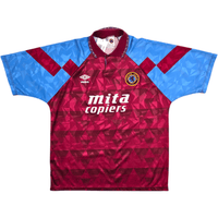 1990/92 Aston Villa Home Football Shirt (XL) Umbro - Football Finery - FF304635