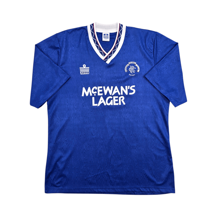 1990/92 Glasgow Rangers Home Football Shirt (L) Admiral - Football Finery - FF303088