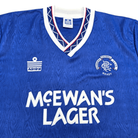1990/92 Glasgow Rangers Home Football Shirt (L) Admiral - Football Finery - FF303088