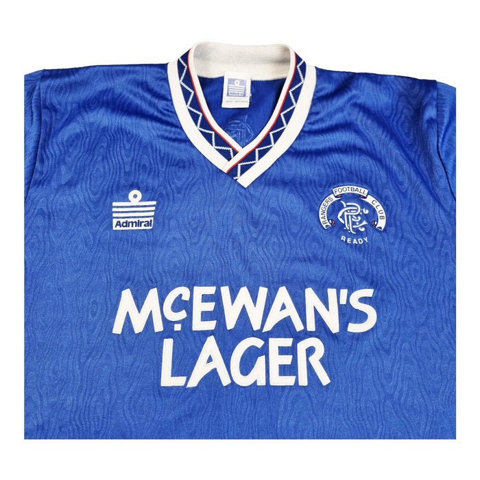 1990/92 Glasgow Rangers Home Football Shirt (XL) Admiral - Football Finery - FF202816