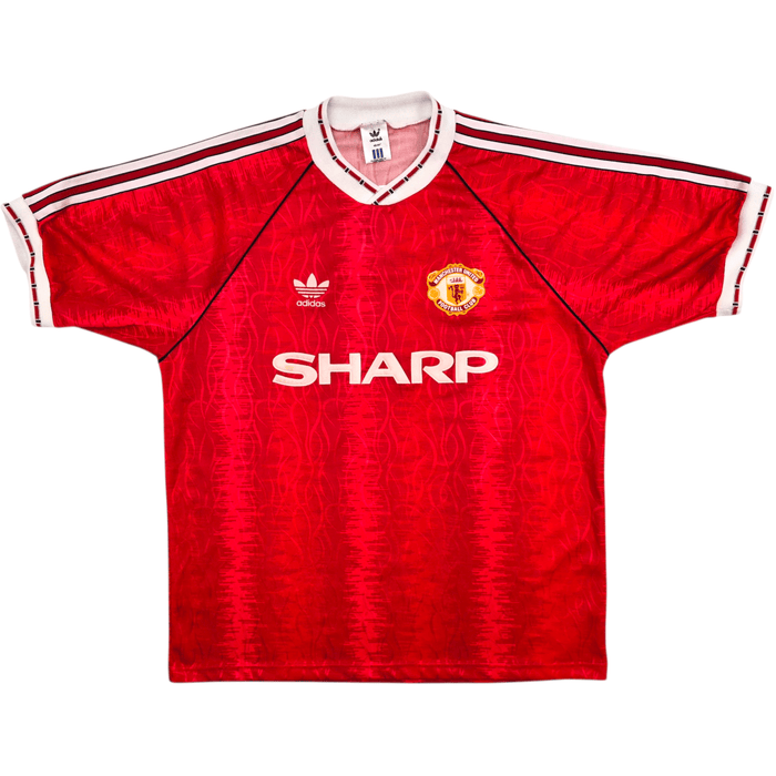 1990/92 Manchester United Home Football Shirt (L) Adidas - Football Finery - FF304684