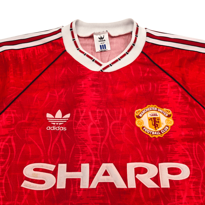 1990/92 Manchester United Home Football Shirt (L) Adidas - Football Finery - FF304684