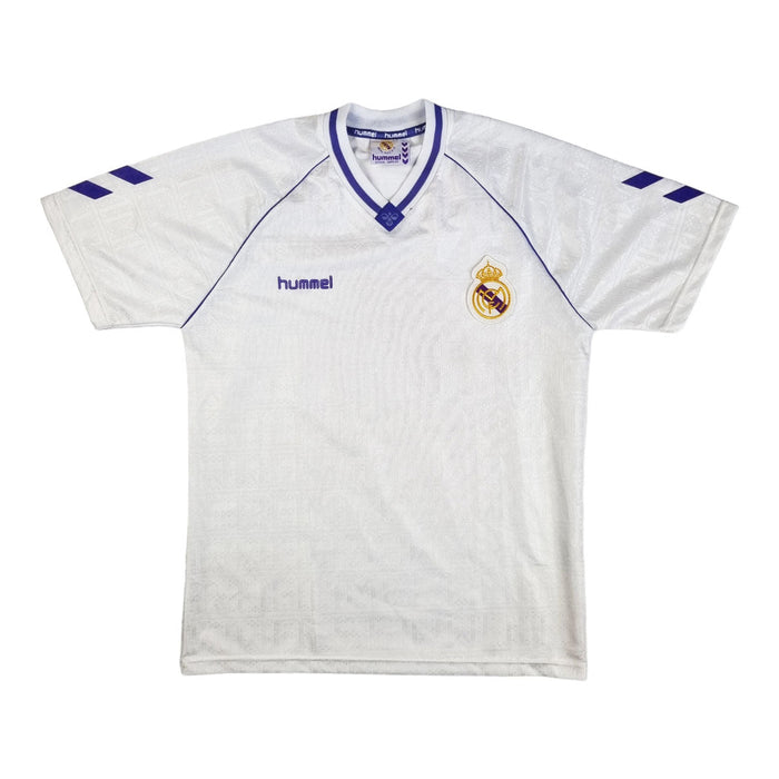 1990/92 Real Madrid Home Football Shirt (L) Hummel - Football Finery - FF202857