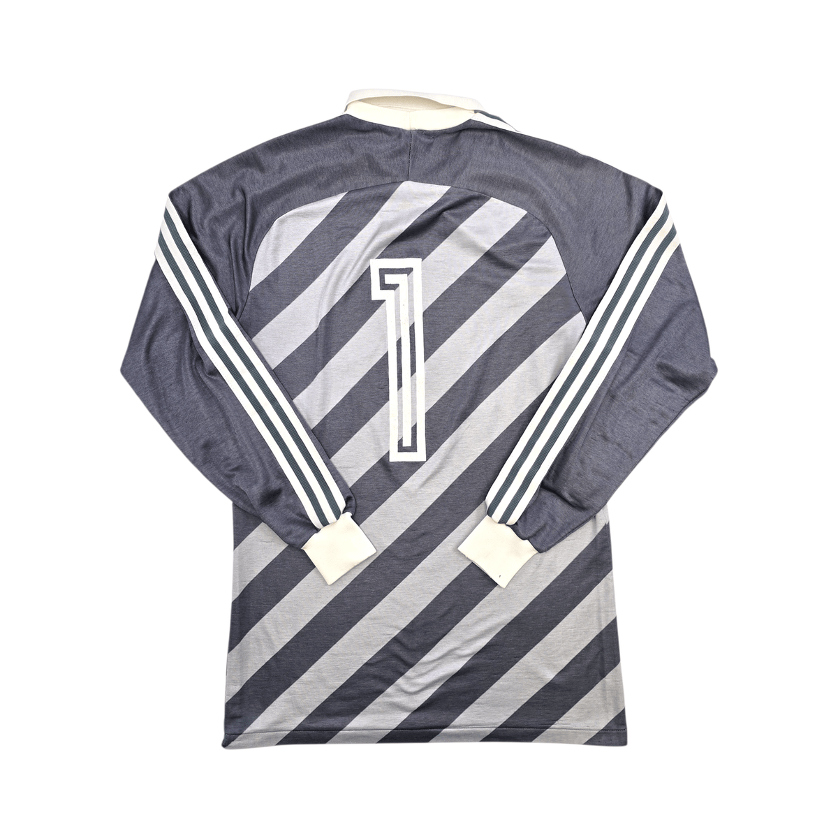 1990s Template Goal Keeper Football Shirt (L) Adidas 1 (Grey) - Football Finery - FF302598