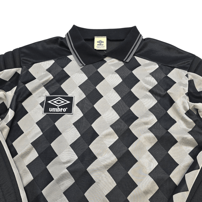1990s Template Goal Keeper Football Shirt (L) Umbro (Grey/Black) - Football Finery - FF302597