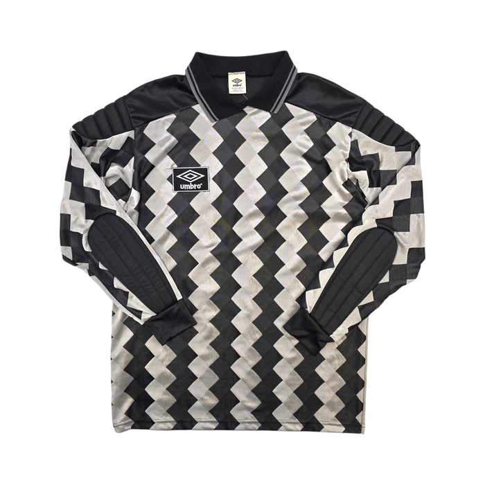 1990s Template Goal Keeper Football Shirt (L) Umbro (Grey/Black) - Football Finery - FF302597