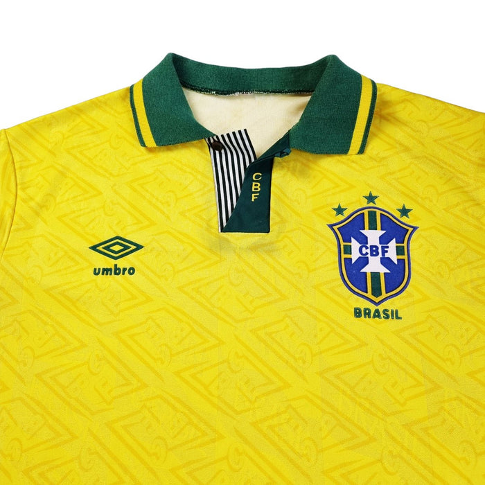 1991/92 Brazil Home Football Shirt (XL) Umbro - Football Finery - FF202698