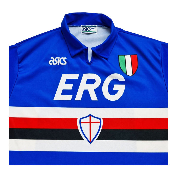 1991/92 Sampdoria Home Football Shirt (M) Asics - Football Finery - FF202655