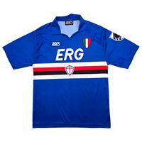 1991/92 Sampdoria Home Football Shirt (XL) Asics - Football Finery - FF304091