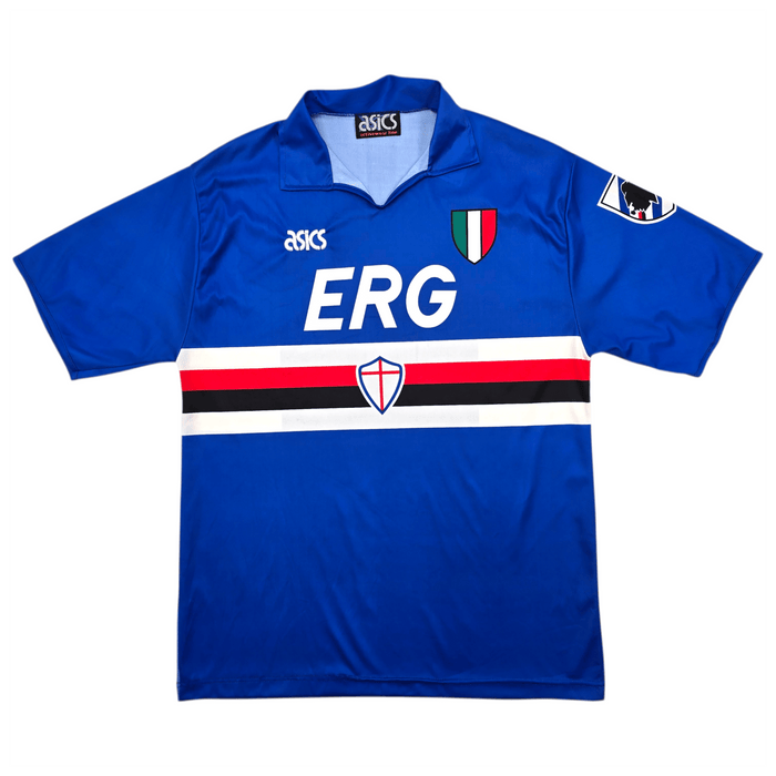 1991/92 Sampdoria Home Football Shirt (XL) Asics - Football Finery - FF304091