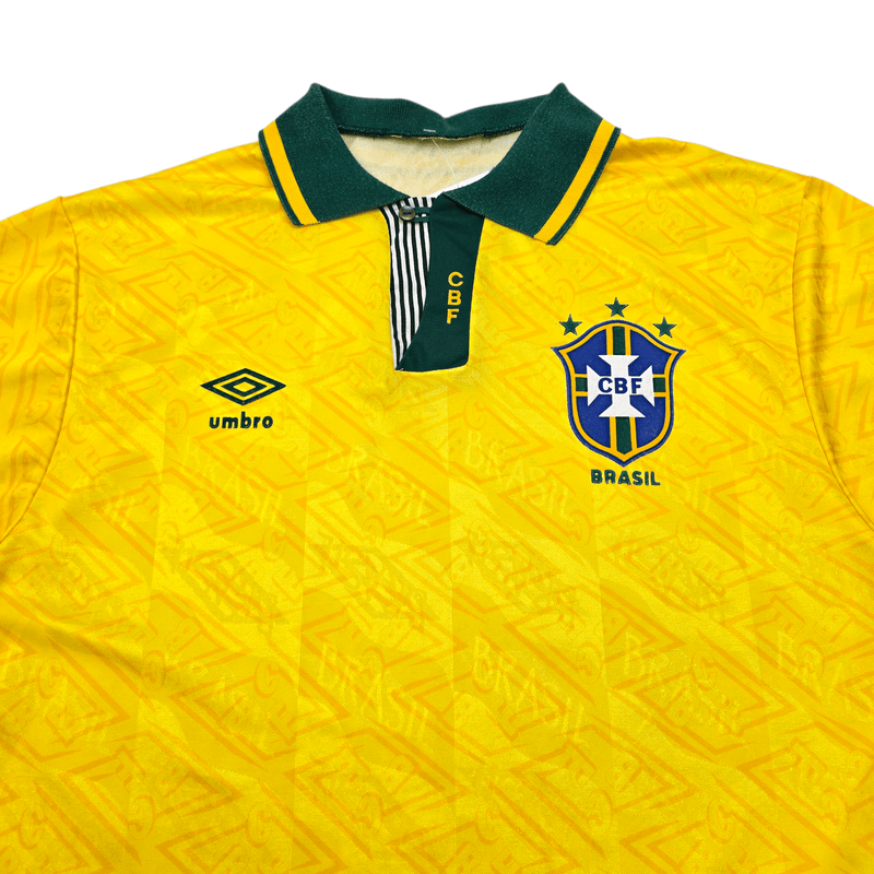 1991/93 Brazil Home Football Shirt (L) Umbro – Football Finery 1991/93 Brazil Home Football Shirt (L) Umbro – Football Finery