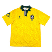 1991/93 Brazil Home Football Shirt (XL) Umbro - Football Finery - FF304367