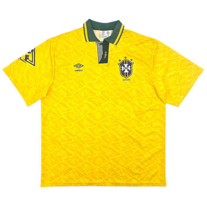 1991/93 Brazil Home Football Shirt (XL) Umbro - Football Finery - FF305248