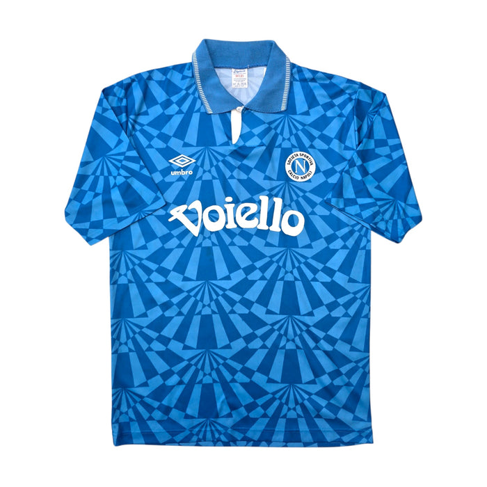 1991/93 Napoli Home Football Shirt (M) Umbro - Football Finery - FF307267