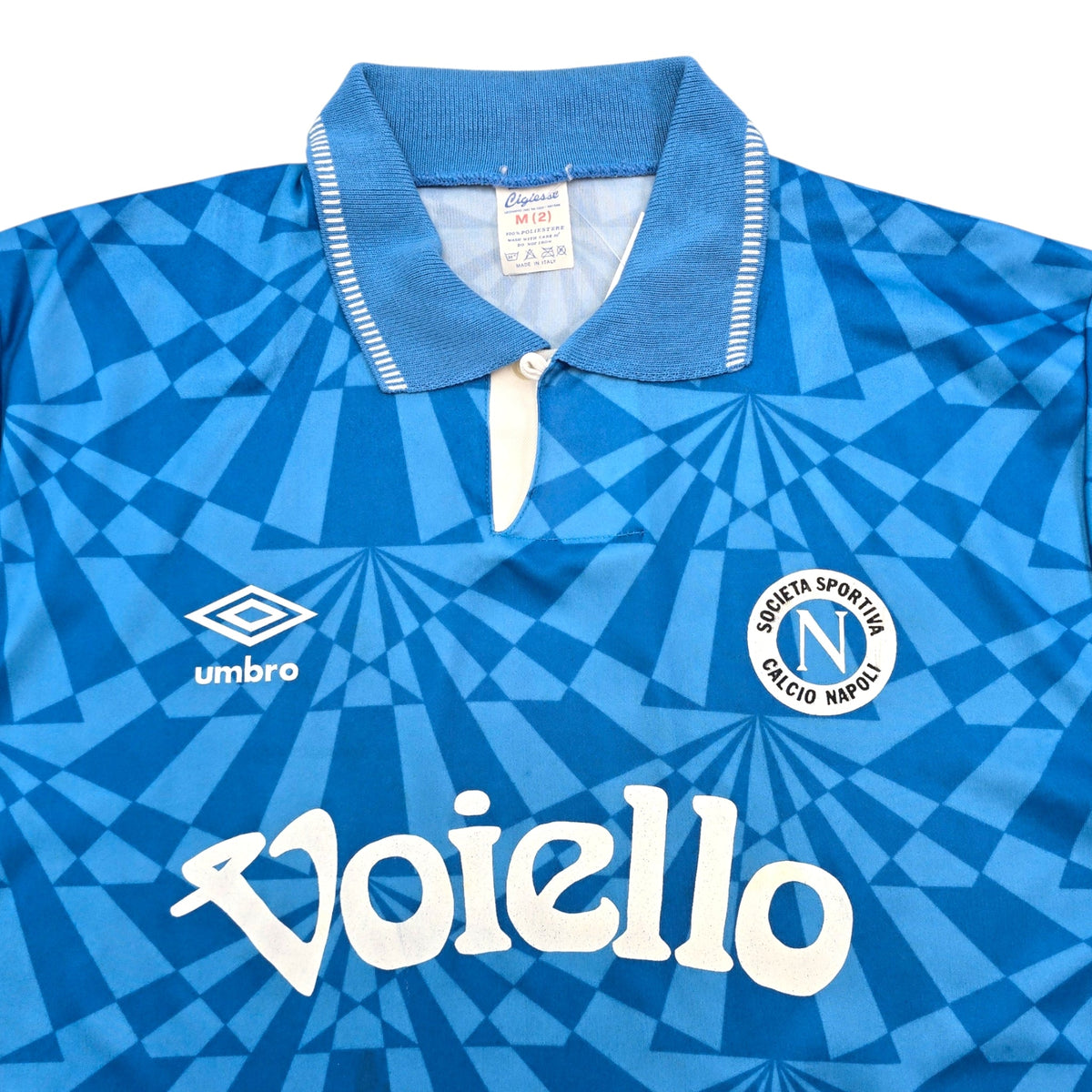 1991/93 Napoli Home Football Shirt (M) Umbro - Football Finery - FF307267
