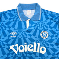 1991/93 Napoli Home Football Shirt (M) Umbro - Football Finery - FF307267
