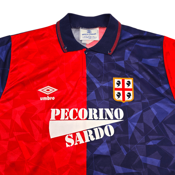 1992/93 Cagliari Home Football Shirt (XL) Umbro - Football Finery - FF304051