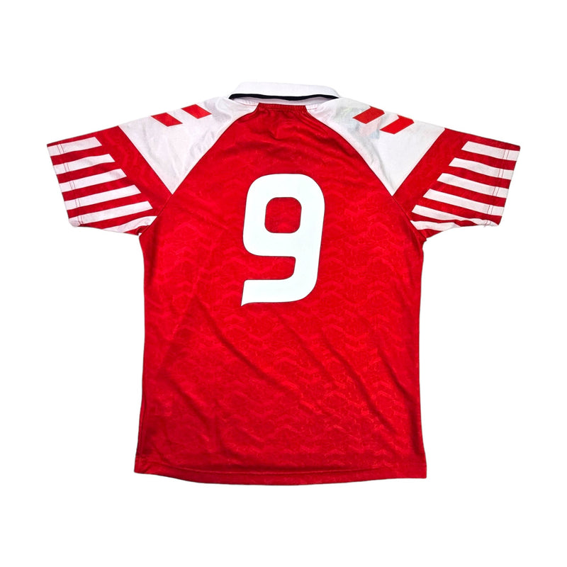 1992/93 Denmark Home Football Shirt (M) Hummel #9 (Povlsen) Official Re - Issue - Football Finery - FF203377
