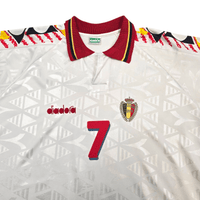 1992/94 Belgium Away Football Shirt (L) Diadora 7 Van Der Elst - Football Finery - FF303994