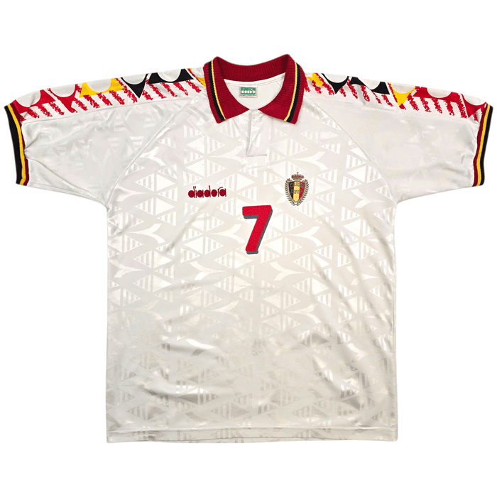 1992/94 Belgium Away Football Shirt (L) Diadora 7 Van Der Elst - Football Finery - FF303994